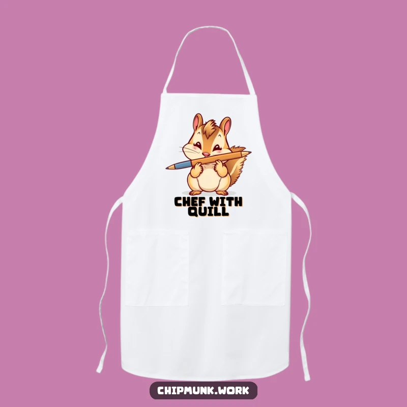 Funny Chipmunk Pen Balance Apron: Playful Rodent's Witty Kitchen Wear