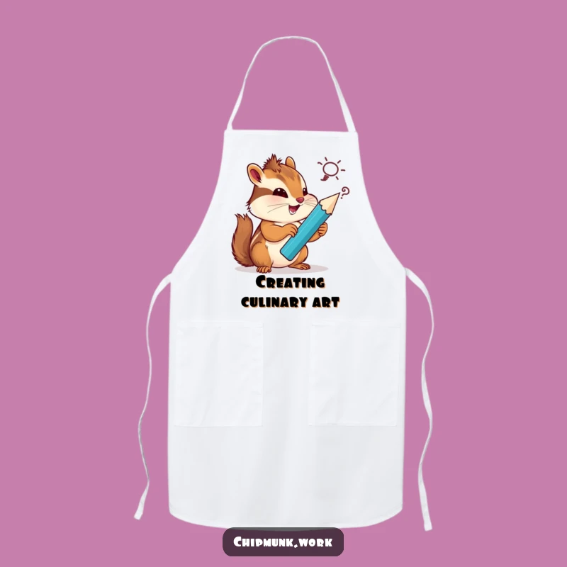 Funny Chipmunk Apron: Cook Up Laughs with a Giant Pencil Sketcher, Perfect Kitchen Gift