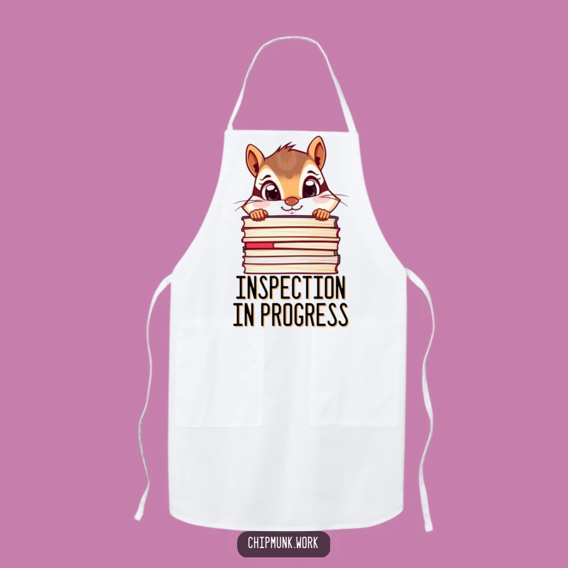 Funny Chipmunk Apron - Curious Chef Over Files