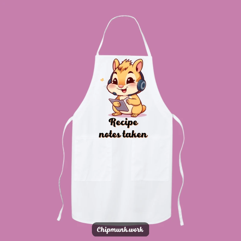 Funny Chipmunk Note-Taker Apron - Headset Kitchen Focus