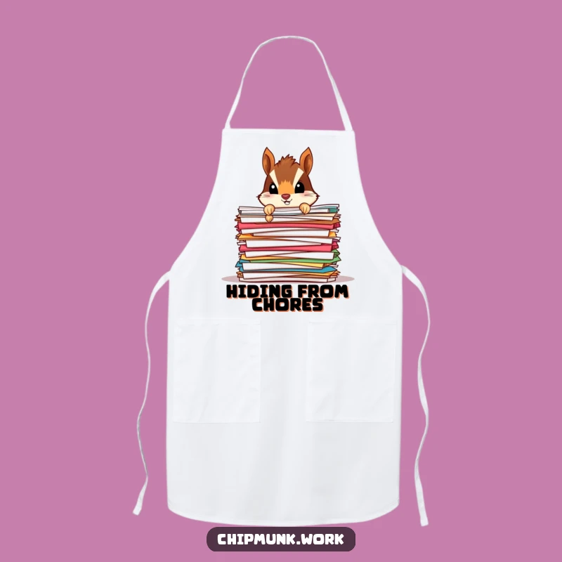Funny Chipmunk Paper Mound Apron: Chef Rodent, Kitchen Task Gift