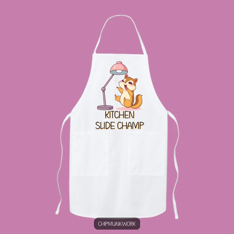 Funny Chipmunk Lamp Slide Apron: Cook with Hilarious Joy!