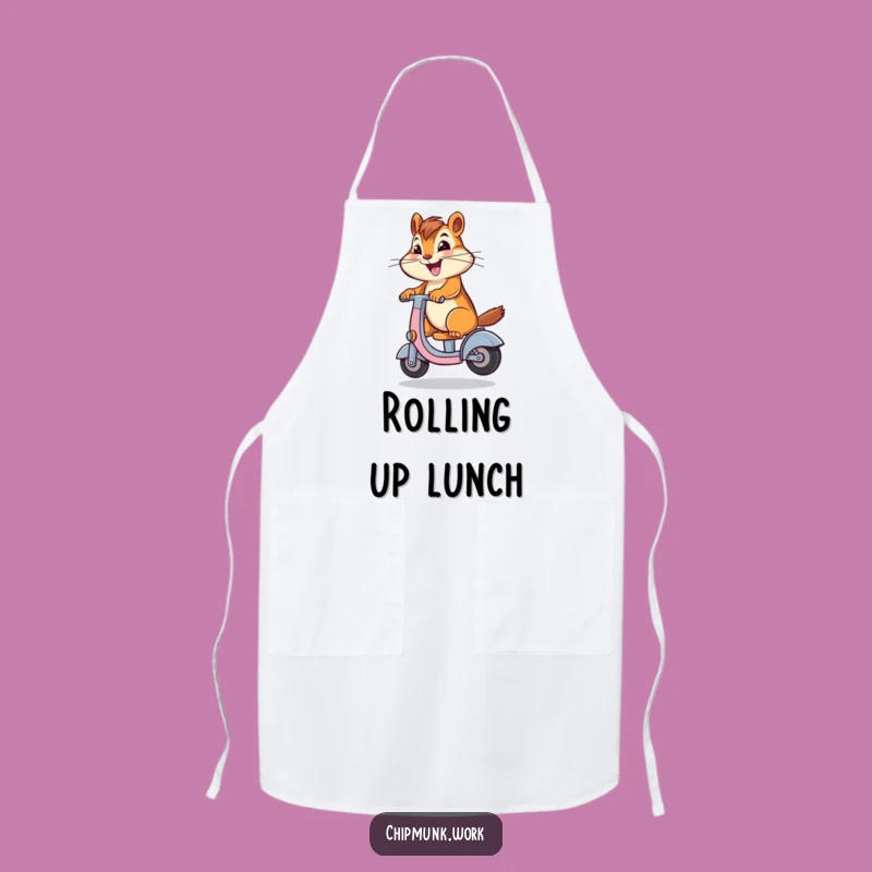 Funny Chipmunk Scooter Apron: Hilarious Kitchen Wear for Joyful Cooking
