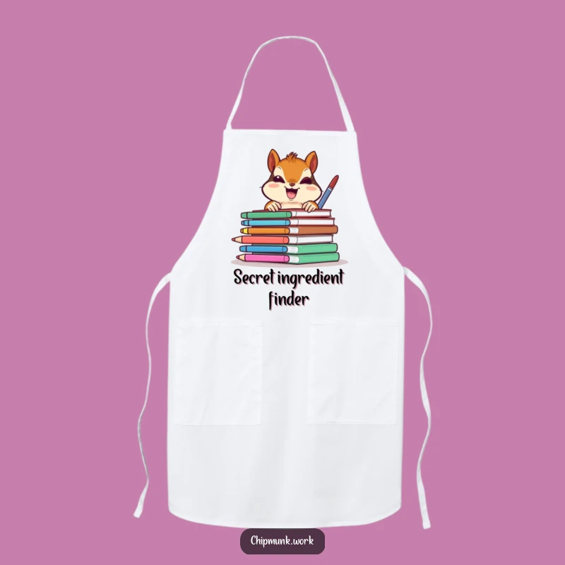 Funny Chipmunk Office Peek Apron: Playful Kitchen Wear, A Humorous Gift