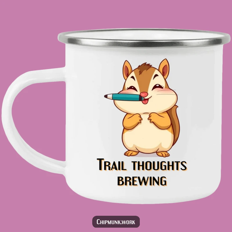 Funny Adventure Chipmunk Mug - Rugged Pen Balancing Camp Companion