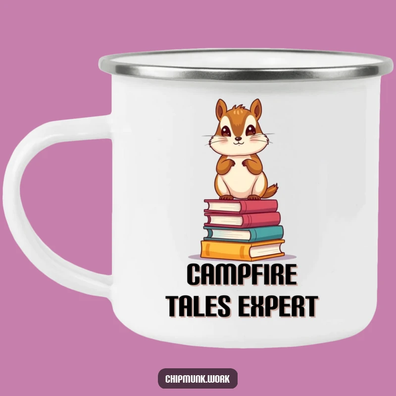 Funny Bookworm Chipmunk Campfire Mug: Cozy Reading Companion Gift!