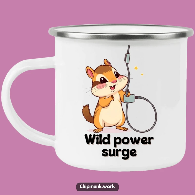 Funny Camp Chipmunk Mug - Rugged Cord Batting Adventure Companion