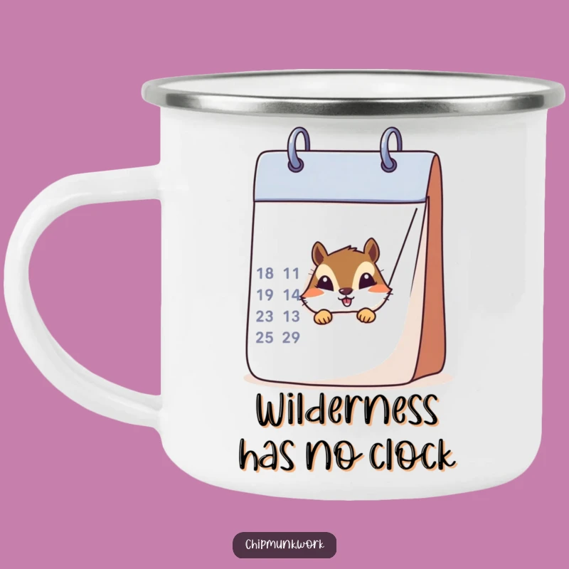 Funny Chipmunk Calendar Peek Camping Mug - Outdoor Hideaway Humor