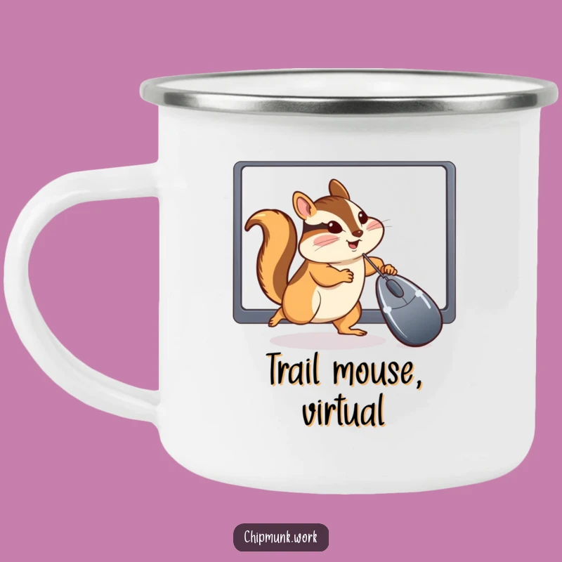 Funny Chipmunk Campfire Mug: Hilarious Computer Chase Outdoor Adventure Gift!