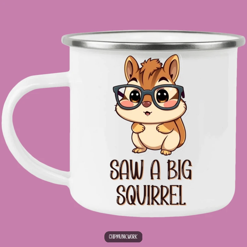 Funny Surprised Chipmunk Camping Mug - Glasses Shock Cup