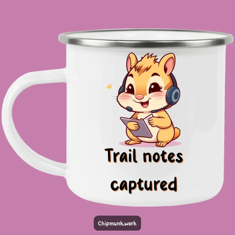 Funny Chipmunk Headset Camping Mug - Busy Note-Taker Cup