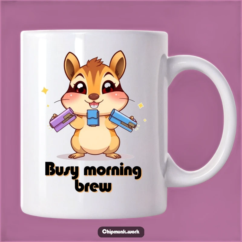 Funny Juggling Chipmunk Mug - Busy Office Animal Gift