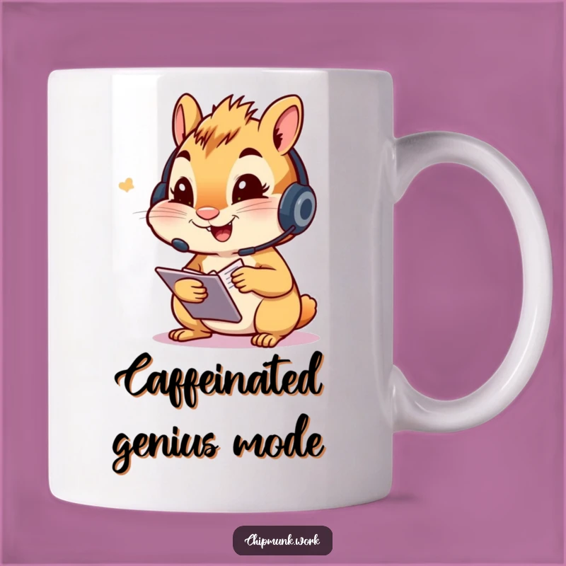 Funny Chipmunk Note-Taker Mug - Headset Hustle Humor Gift