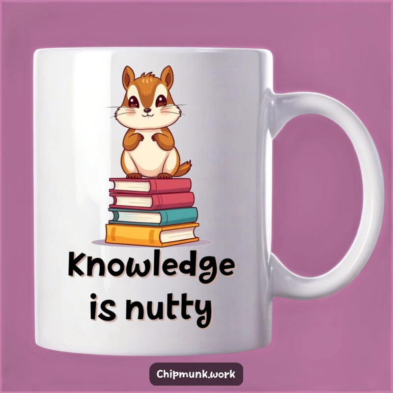 Funny Bookworm Chipmunk Mug: Adorable Scholar Gift for Avid Readers!