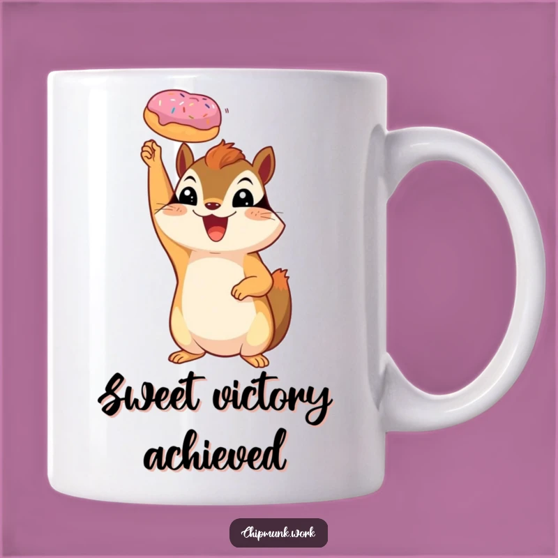 Funny Chipmunk Donut Victory Mug - Hilarious Treat Celebration Gift