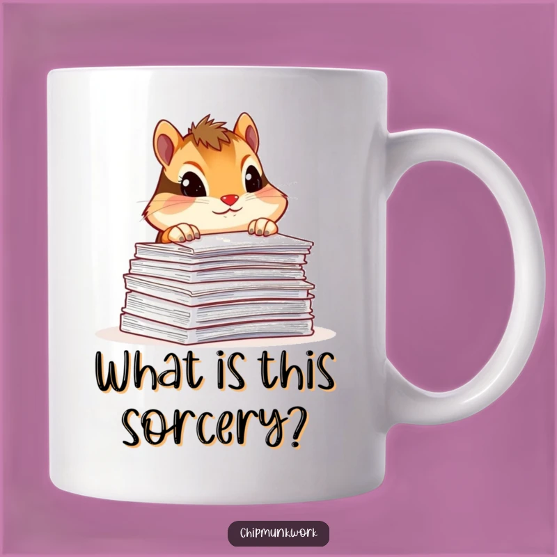 Funny Chipmunk Office Mug: Paperwork Peek Humor, Perfect Funny Gift
