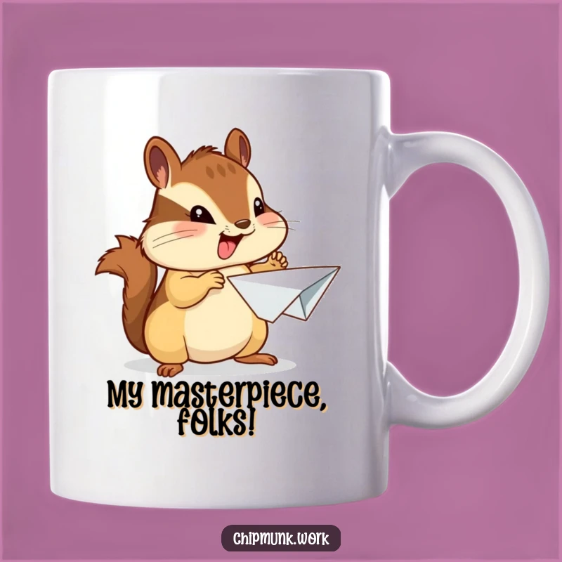 Funny Chipmunk Paper Airplane Mug - Proud Inventor Gift