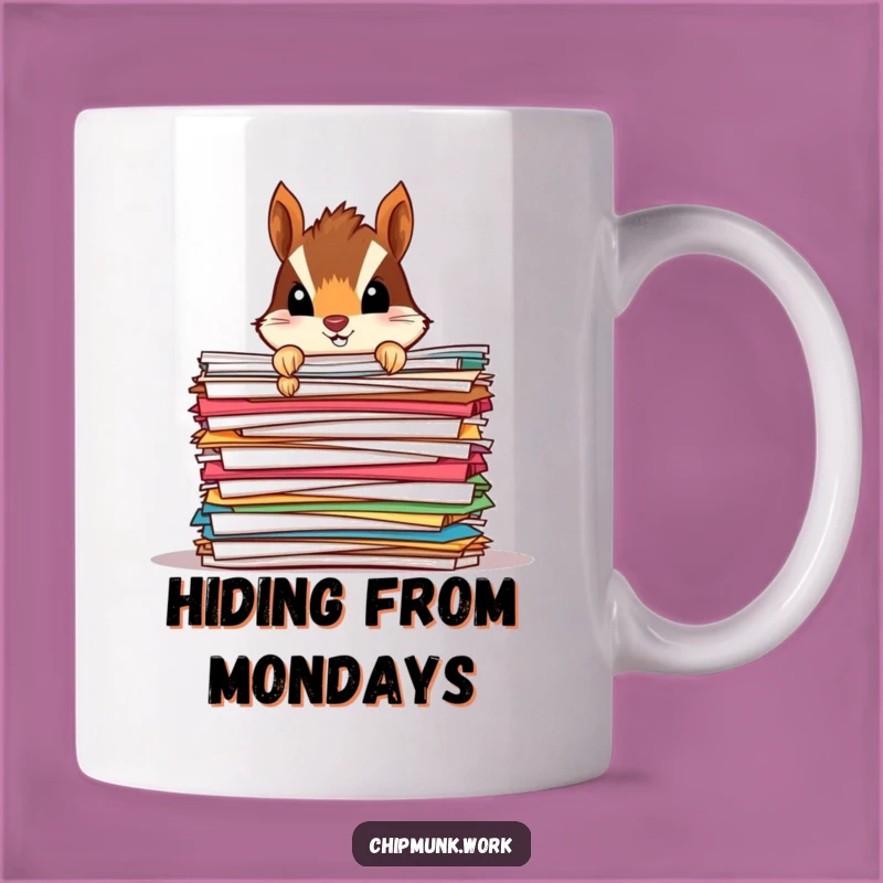Funny Chipmunk Paper Mound Mug: Peeking Rodent Surprise, Office Gift