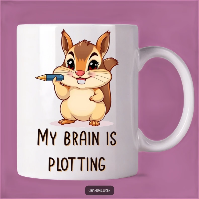 Funny Chipmunk Pen Balance Mug - Hilarious Office Humor Gift for Colleagues