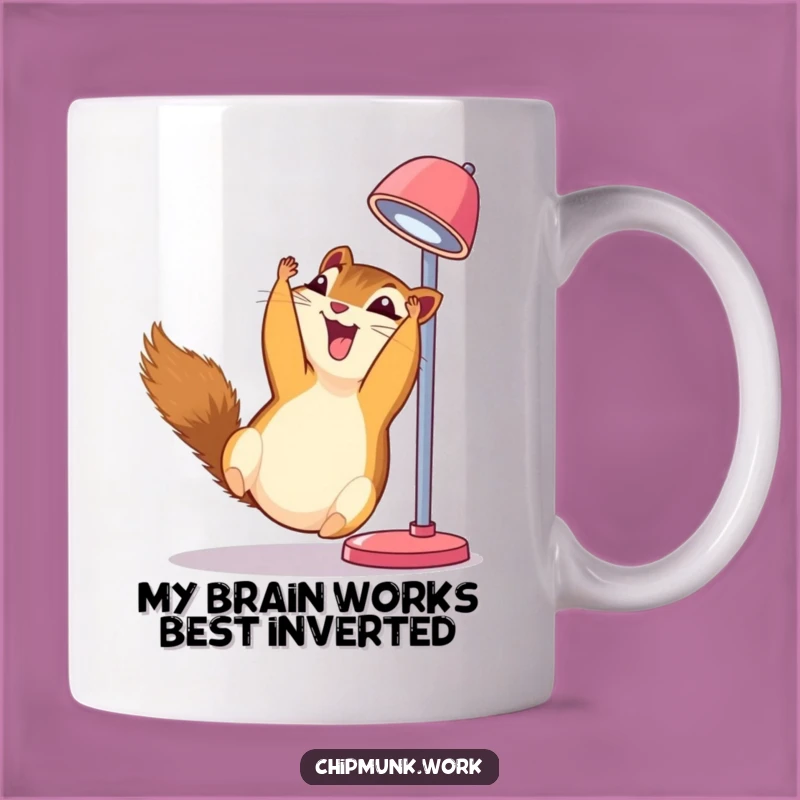 Funny Giggling Chipmunk Upside Down Desk Lamp Mug - Hilarious Gift Idea