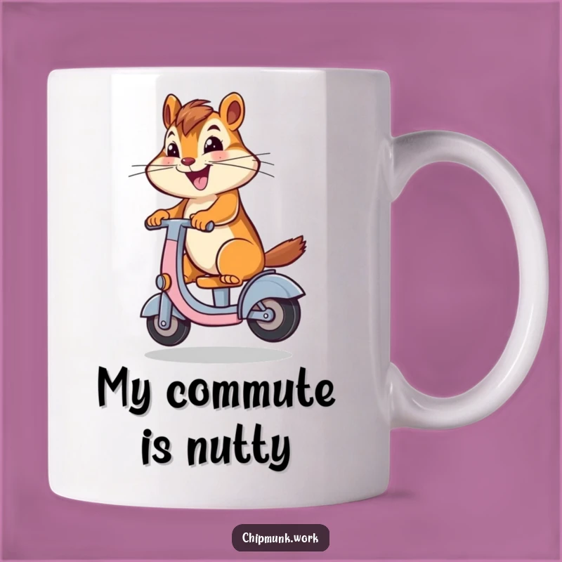 Funny Chipmunk Scooter Mug: Hilarious Desk Chair Ride, Perfect Gift for Office Humor