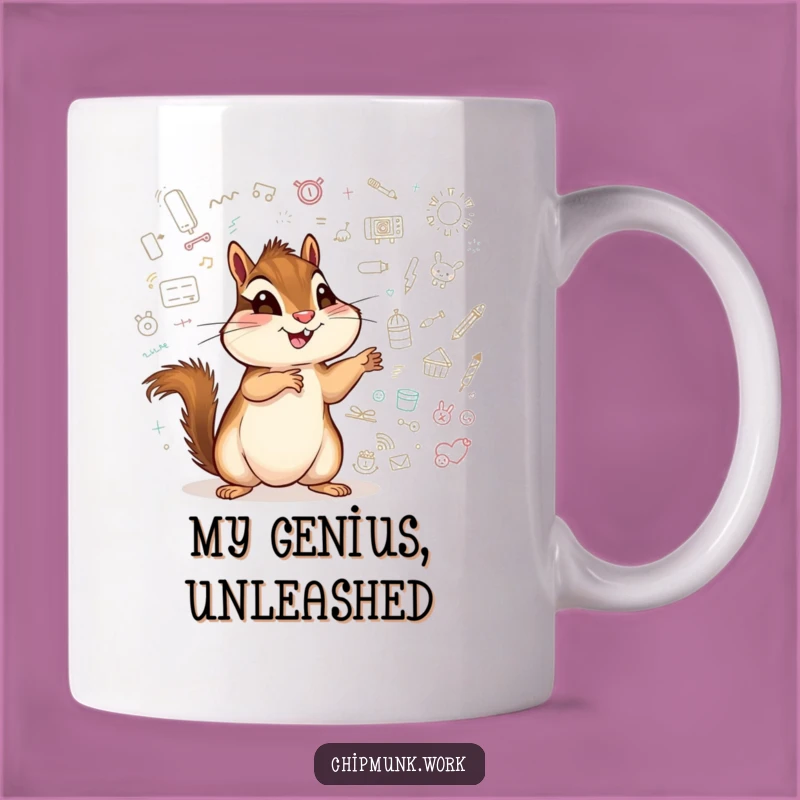 Funny Chipmunk Whiteboard Mug: Doodle Enthusiast, Perfect Creative Gift