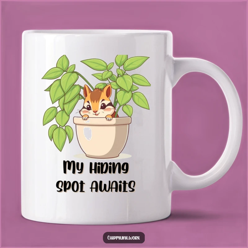 Funny Chipmunk Office Plant Mug: The Perfect Humorous Gift for Desk Buddies