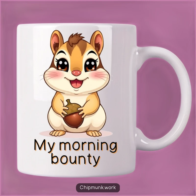 Funny Happy Chipmunk Mug: Joyful Acorn Presenter, Perfect Funny Gift for Nature Lovers