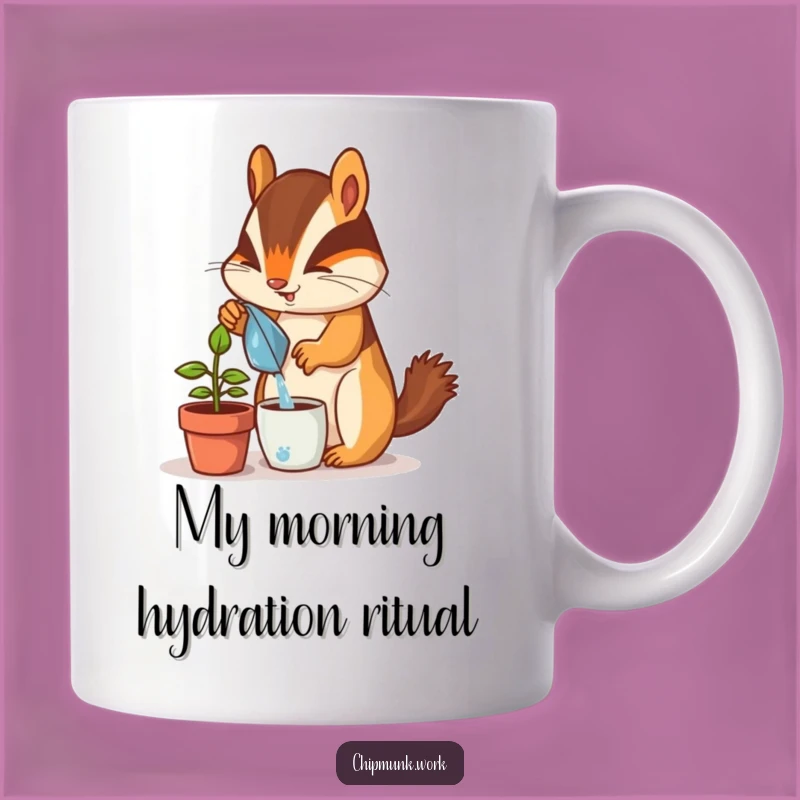 Funny Chipmunk Gardener Mug: Enthusiastic Desk Plant Lover, Perfect Funny Gift