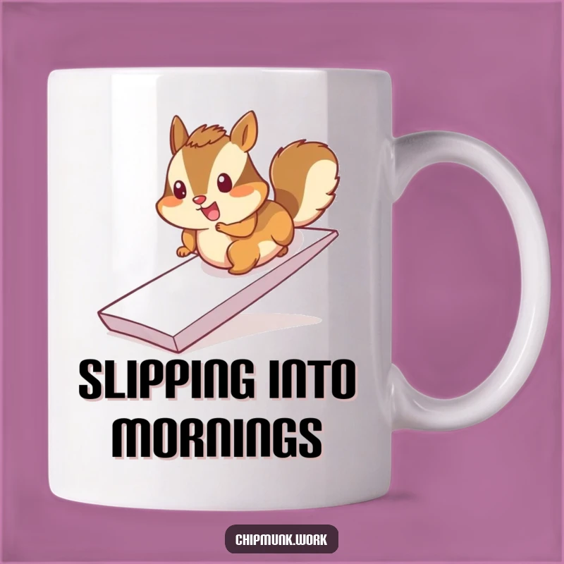 Funny Chipmunk Paper Ramp Slide Mug - Cheerful Action Gift