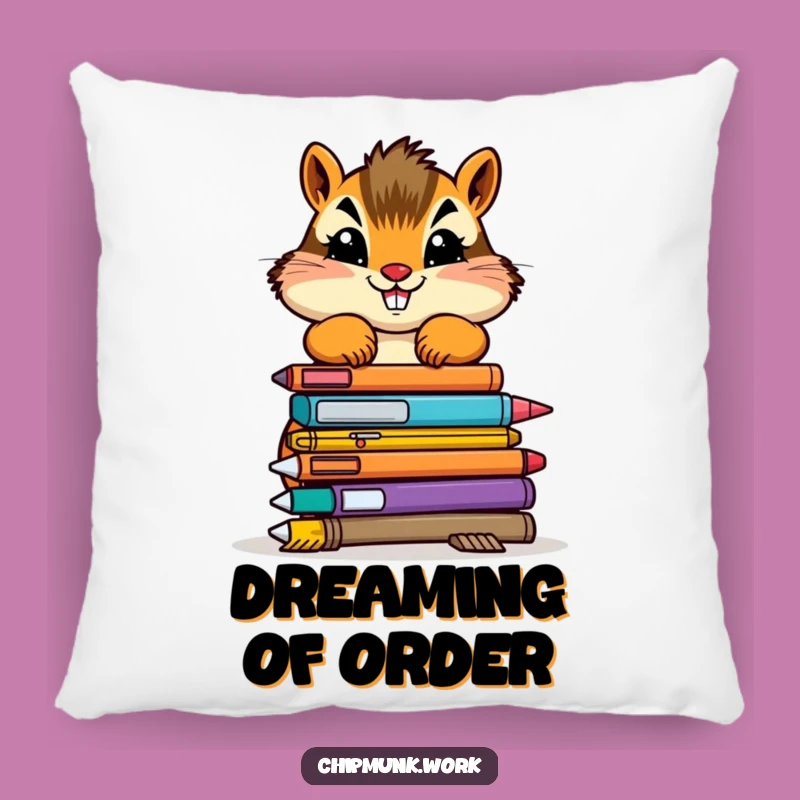 Funny Chipmunk Pillow - Determined Office Stacker