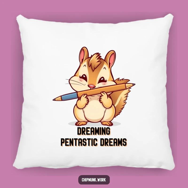 Funny Chipmunk Pen Balance Pillow: Cozy & Playful Rodent's Accent Pillow