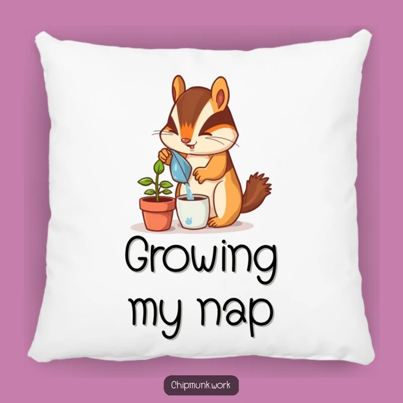 Funny Chipmunk Plant Pillow: Cozy Desk Decor, Adorable Funny Gift