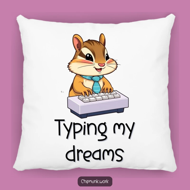 Funny Chipmunk Tie Pillow: Comfy Desk Companion