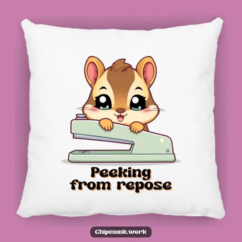 Cozy Funny Kawaii Chipmunk Stapler Pillow - Soft & Adorably Humorous Decor