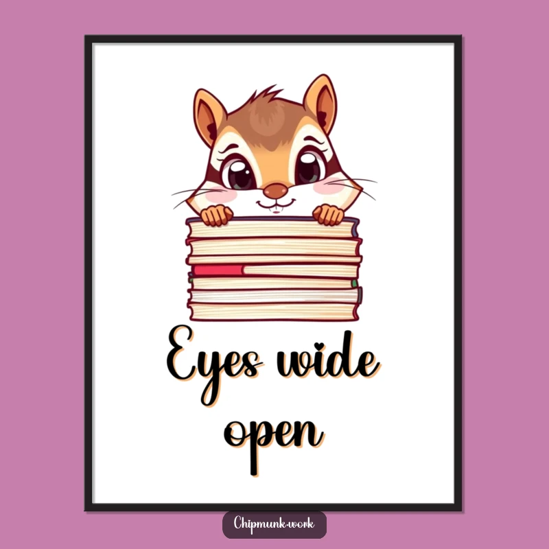 Funny Chipmunk Digital Art - Curious File Peeker