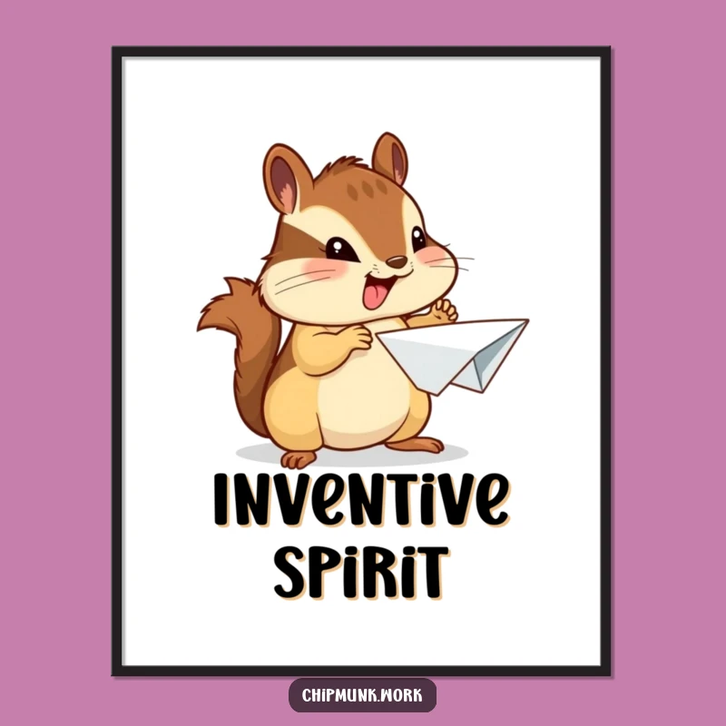 Funny Chipmunk Digital Art - Proud Paper Airplane