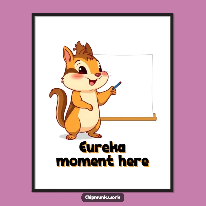 Funny Chipmunk Whiteboard Digital Art - Enthusiastic Pointer Print