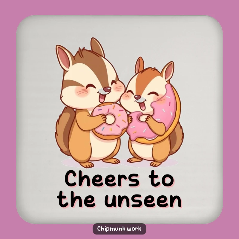 Funny Chipmunk Donut Coaster: Protect Surfaces with Witty Charm