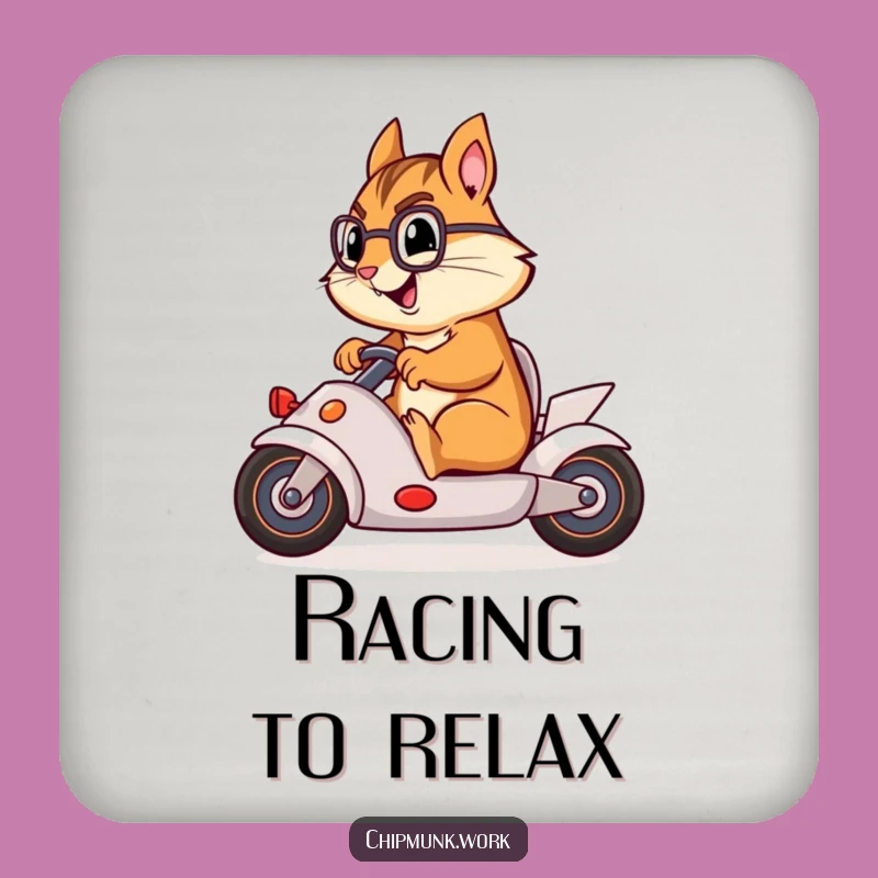 Funny Chipmunk Racer Coaster: Protect Surfaces with Hilarious Speed