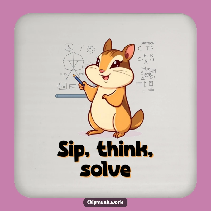 Funny Chipmunk Whiteboard Coaster - Smart Diagram Protection & Gift