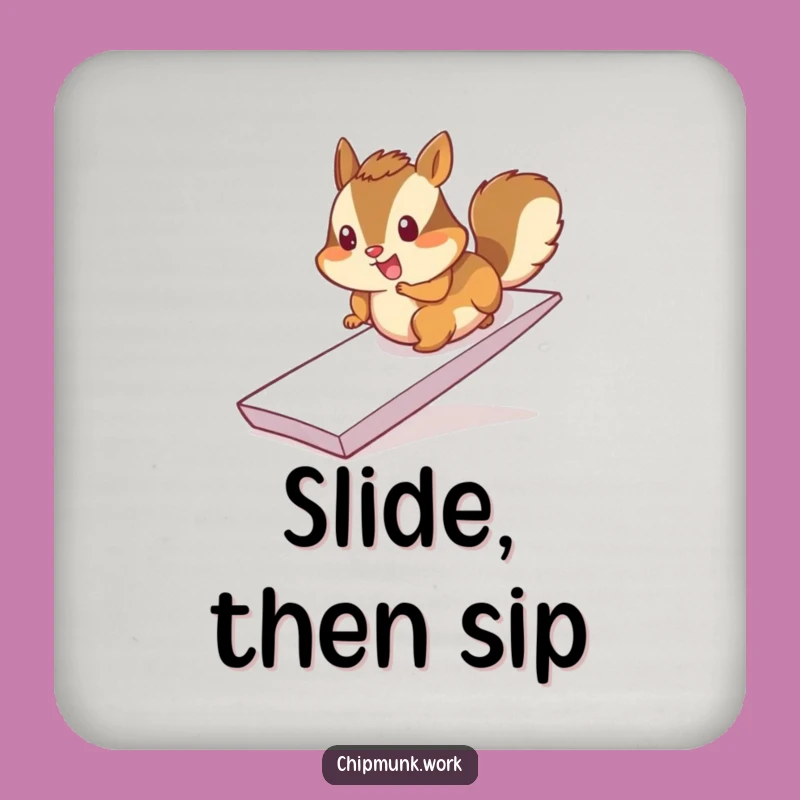 Funny Chipmunk Paper Ramp Slide Coaster - Cheerful Bar Accessory Gift