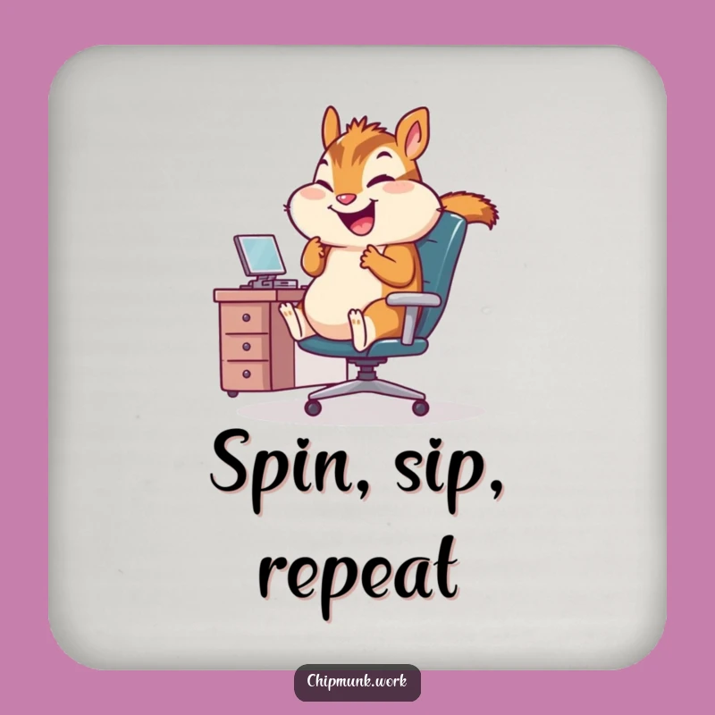 Funny Office Chipmunk Coaster: Hilarious Desk Protection Gift!