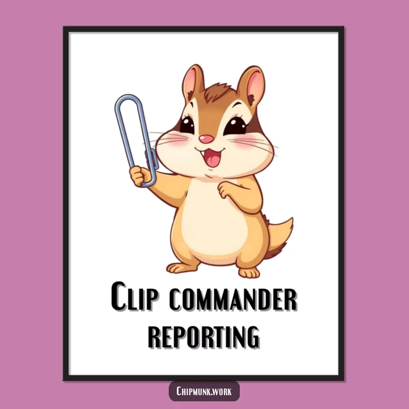 Funny Chipmunk Paperclip Champ Poster: Triumph Art, A Hilarious Wall Decor Gift
