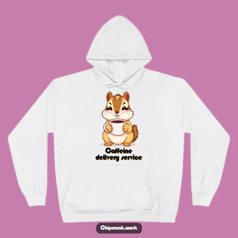 Cozy Funny Chipmunk Coffee Offer Hoodie - Warm Hugs & Hot Coffee Gift