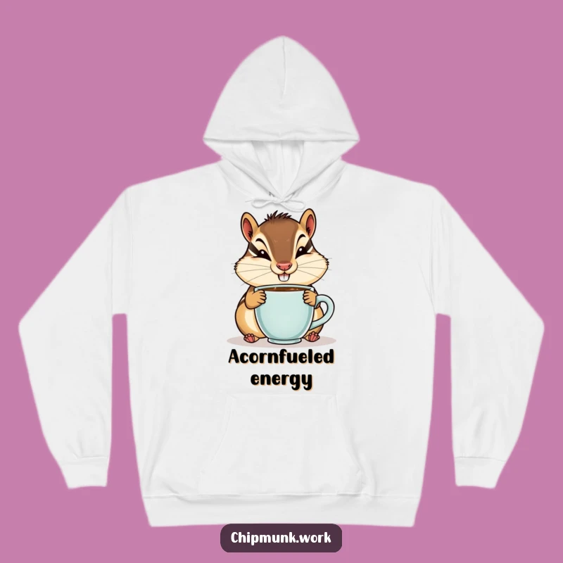 Cozy Funny Chipmunk Coffeeholic Hoodie - Warm & Goofy Morning Drink