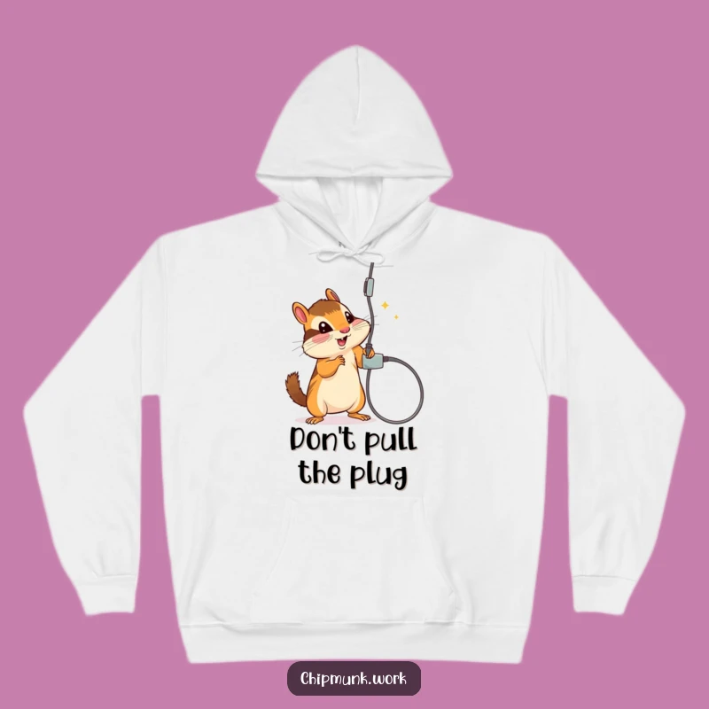Cozy Funny Chipmunk Hazard Hoodie - Warm & Hilarious Cord Play