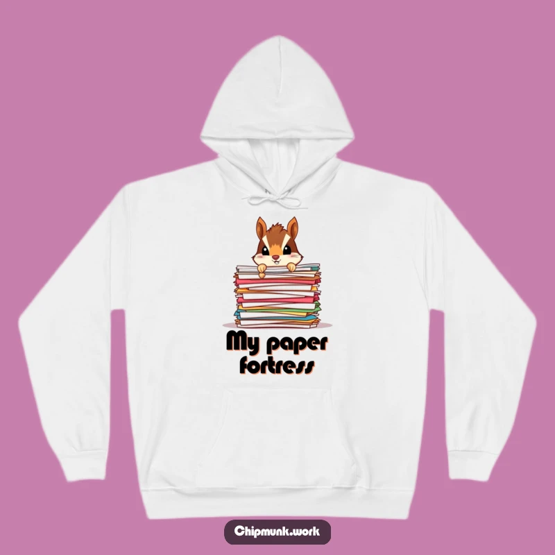 Cozy Funny Chipmunk Paper Mound Hoodie: Peeking Rodent Comfort, Gift