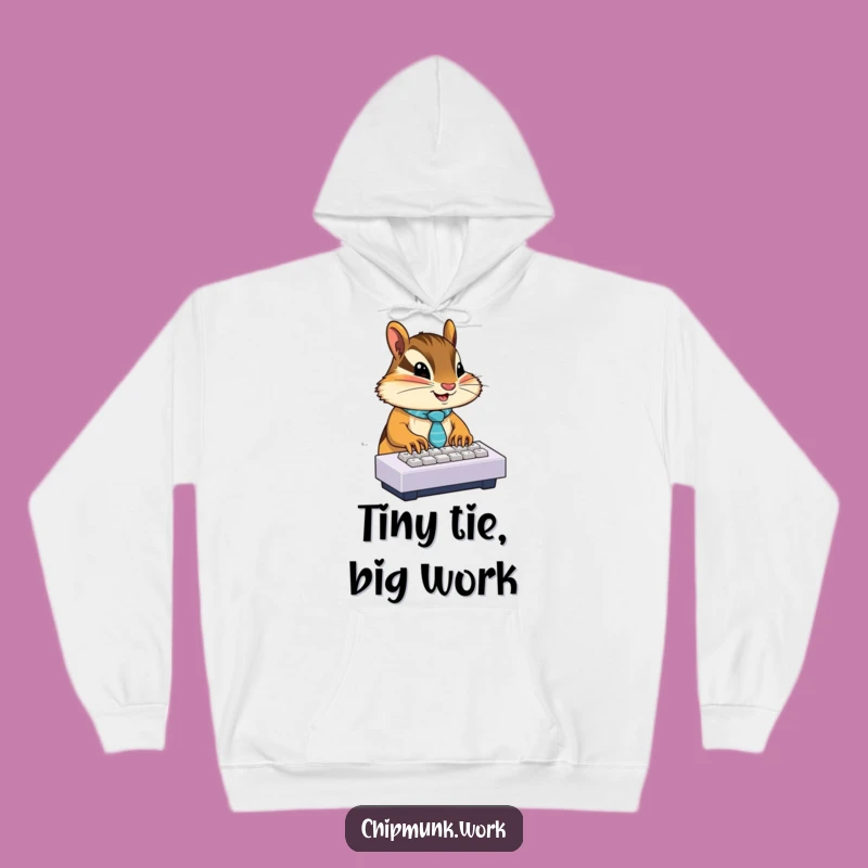 Cozy Funny Chipmunk Tie Hoodie: Warmth for the Hard Worker