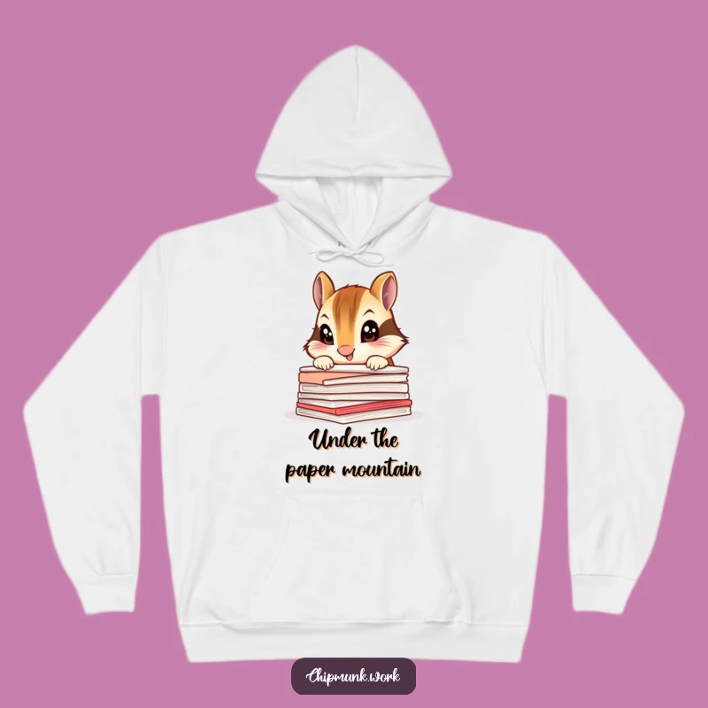 Funny Chipmunk Hoodie: Curious Document Peeker, Cozy Office Gift